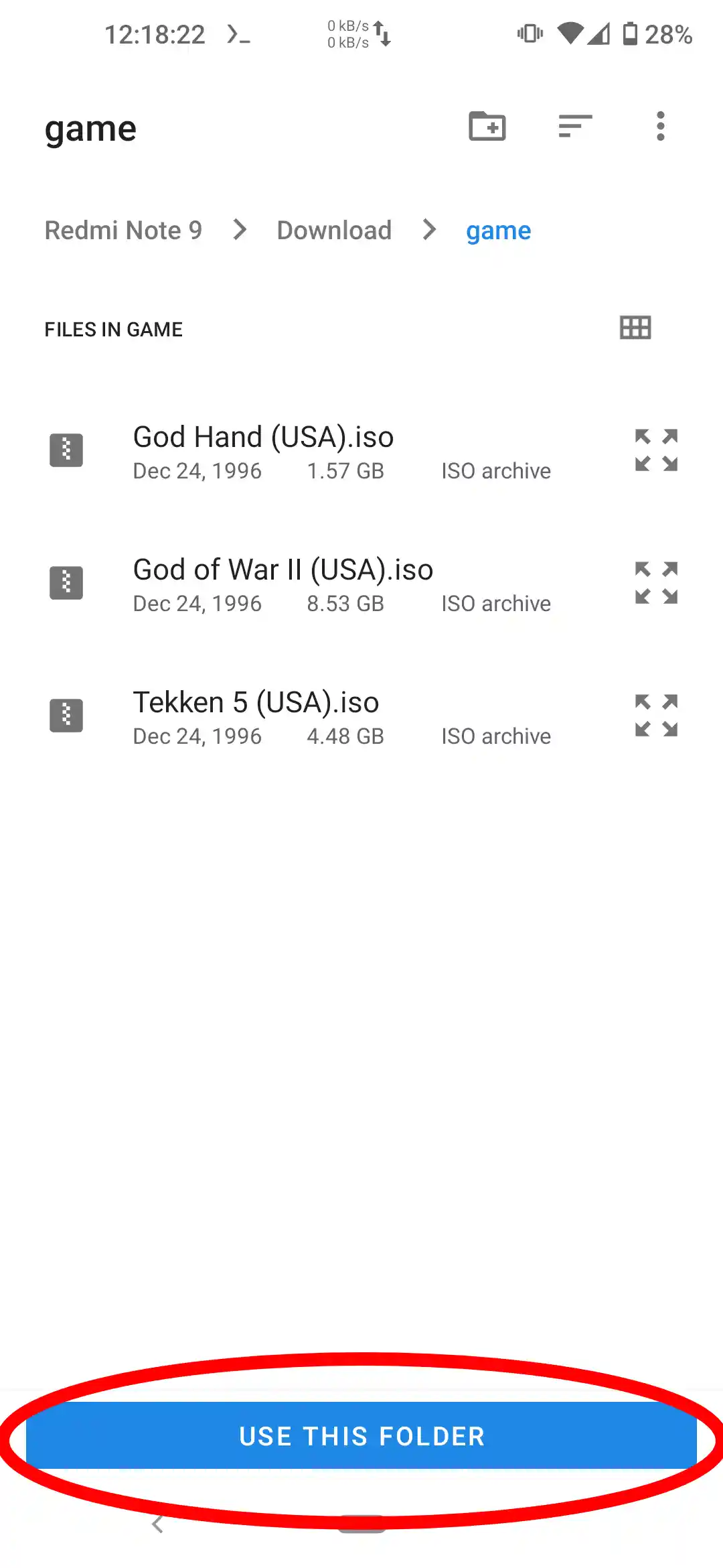 Step 8 of installing the AetherSX2 emulator on Android
