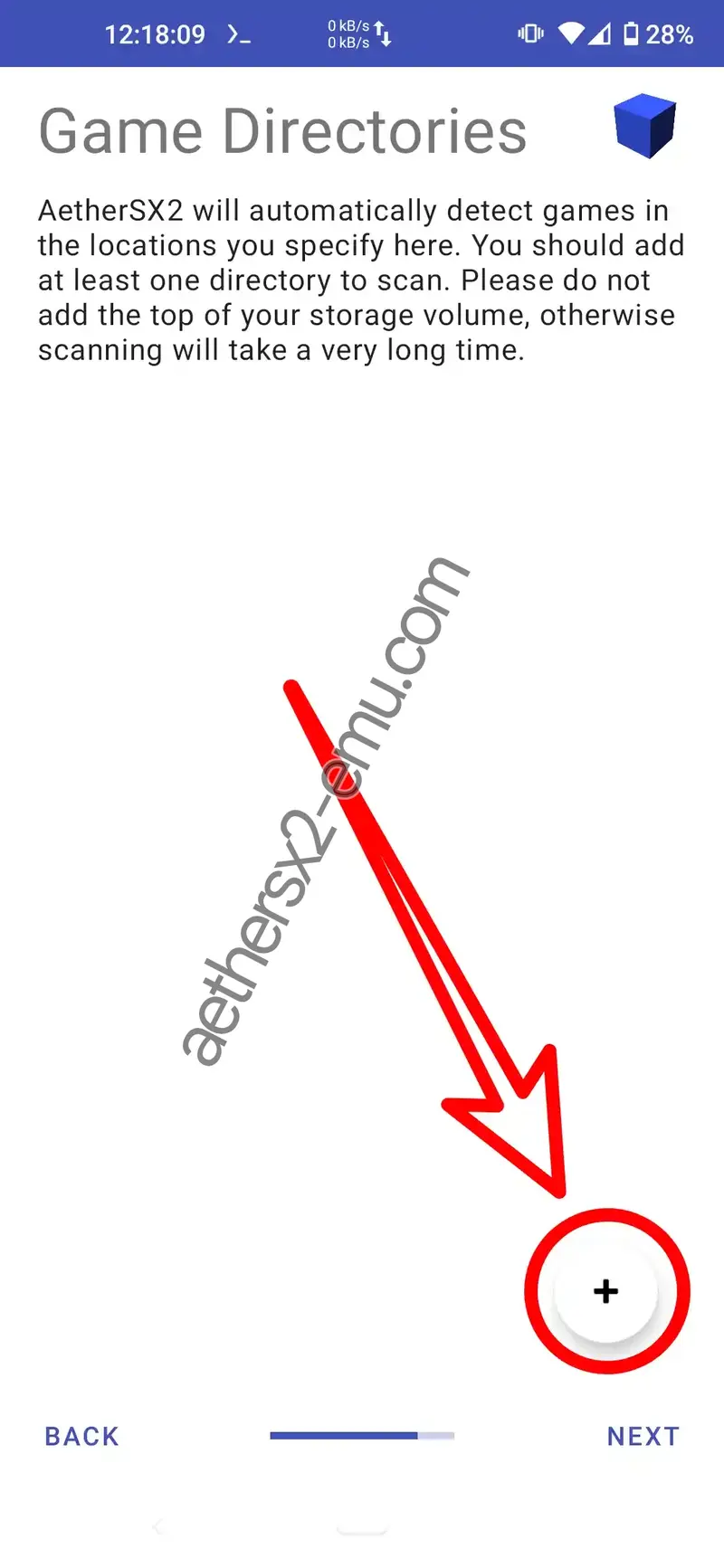 Step 7 add game folder so that it can be read by AetherSX2